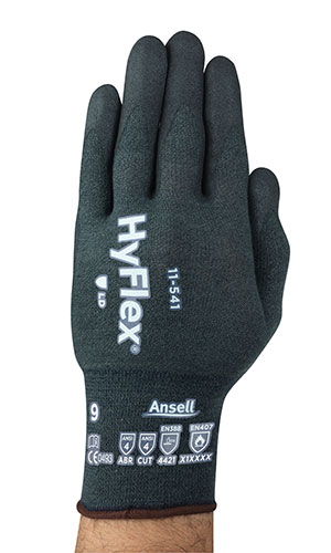 GLOVE GRAY HPPE 18G;GRAY NITRILE PALM - Latex, Supported